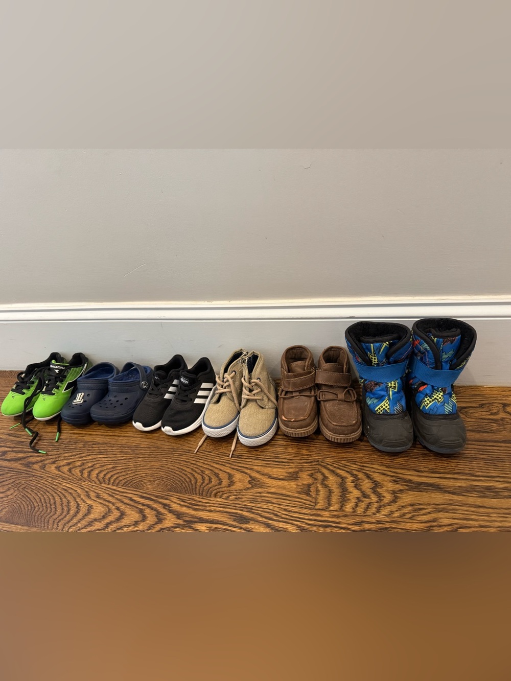 Toddler Boys Size 7 Shoe Bundle - Adidas, Crocs, Kamik, Nautica